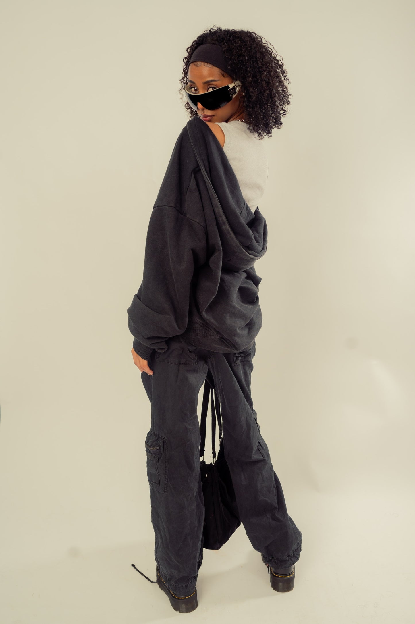 Black Drawstring Cargo Pants