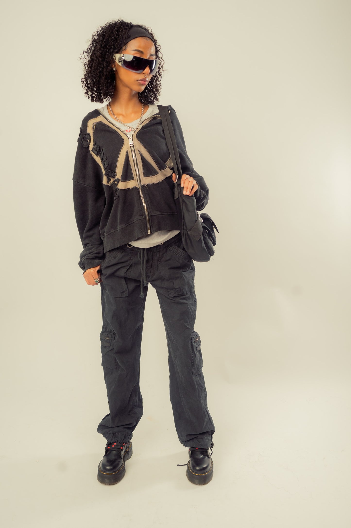 Black Drawstring Cargo Pants